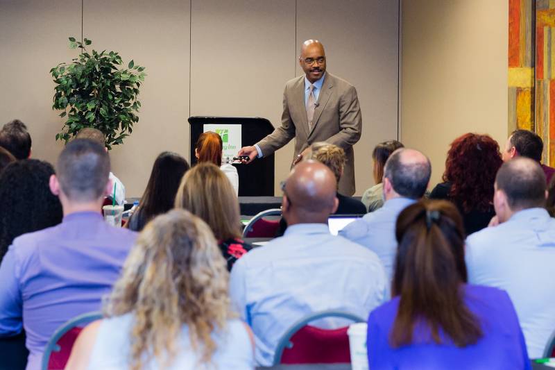 Greg presenting at life insurance training workshop