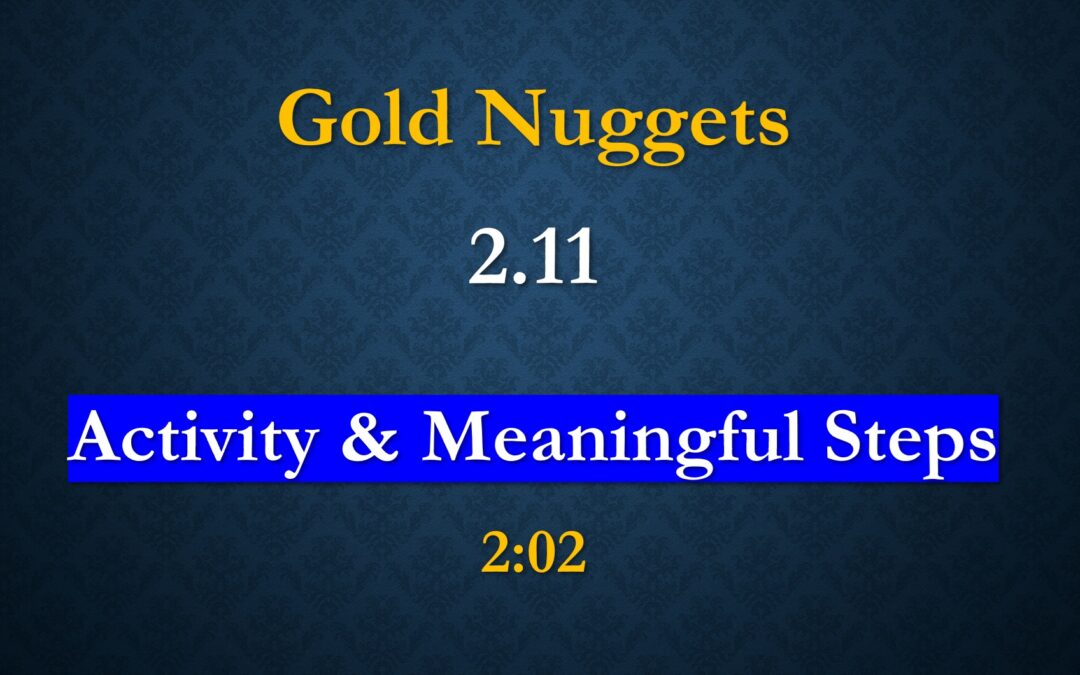 Gold Nuggets 2.11 Activity & Meaningful Steps