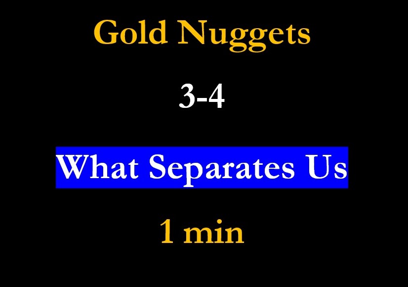Gold Nuggets 3-4 – What Separates Us